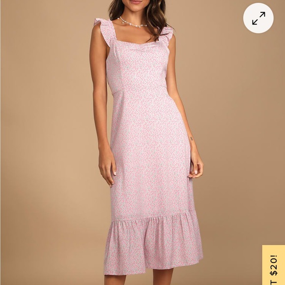 Lulu’s Purple & Pink Floral Middie Dress - NWT -Size S - Picture 1 of 7